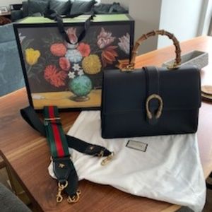 Medium Dionysus Leather Top Handle Satchel